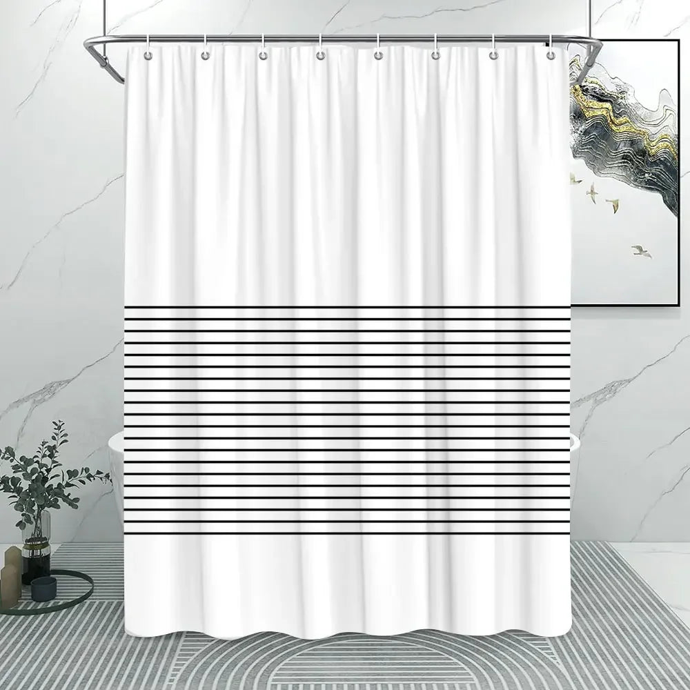 Abstract Lined Shower Curtain