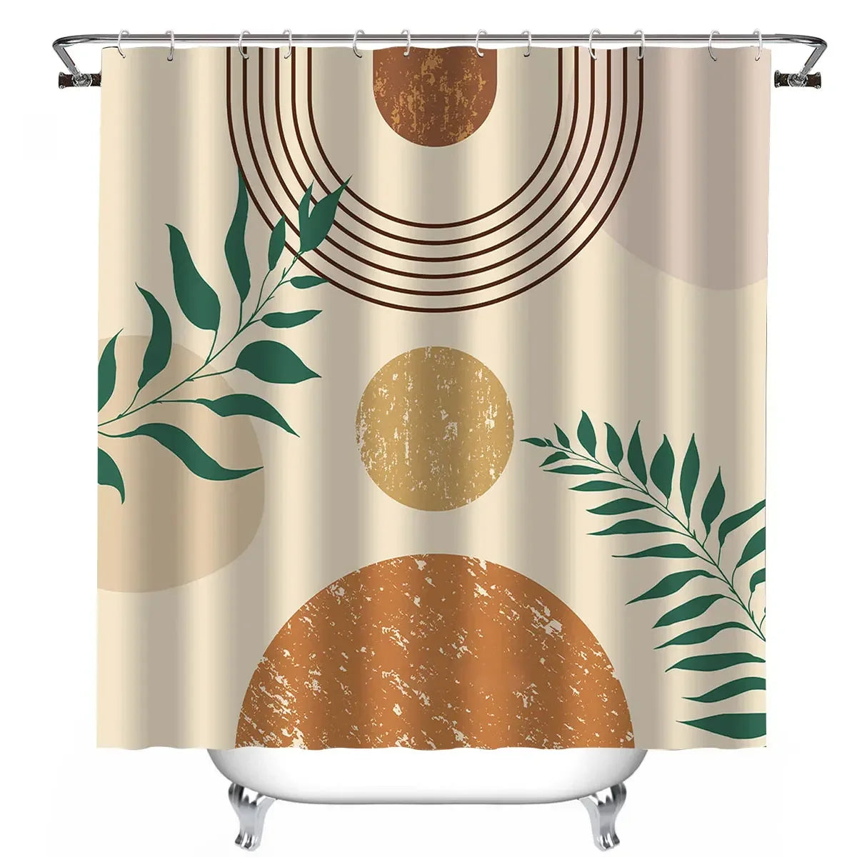 Boho Shower Curtain with Hooks