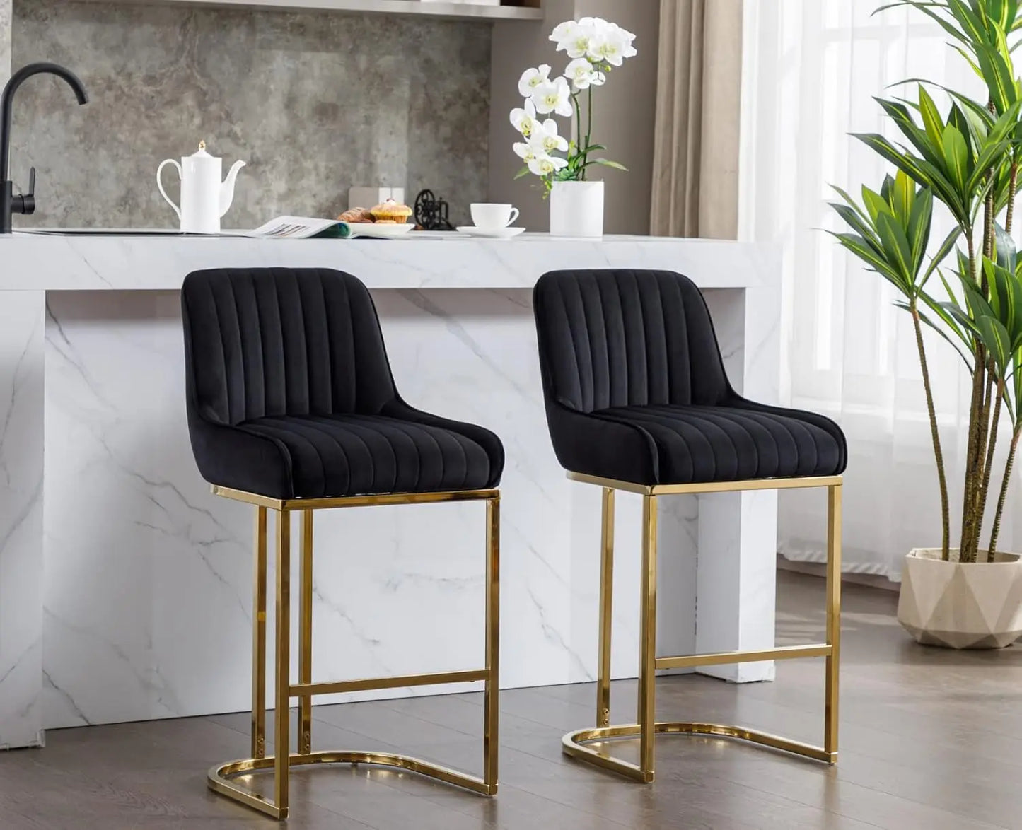 Set of 2 Modern Kitchen Counter Stools