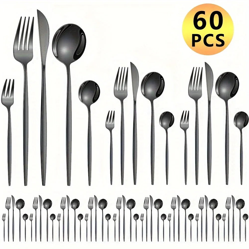 60pcs Stainless Steel - Luxe Golden set