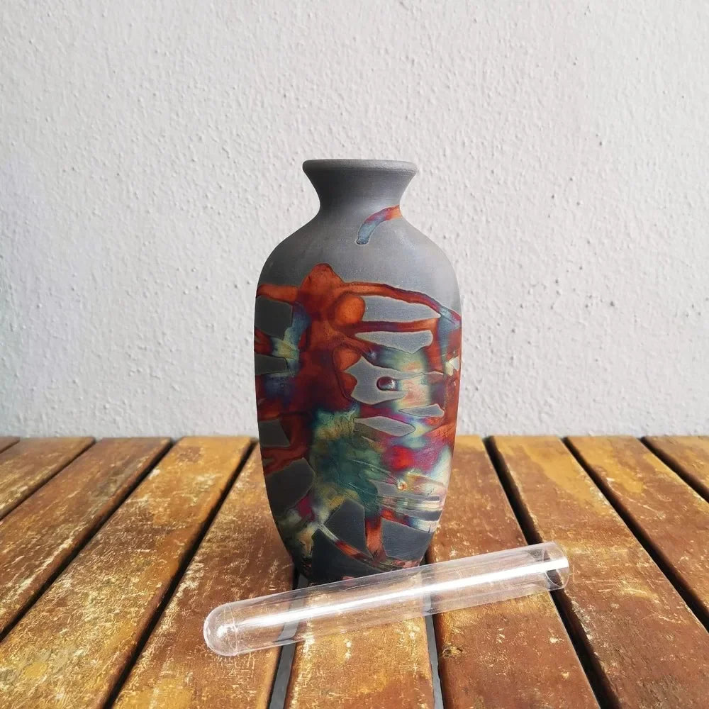 7 inch Raku Ceramic Pottery Vase