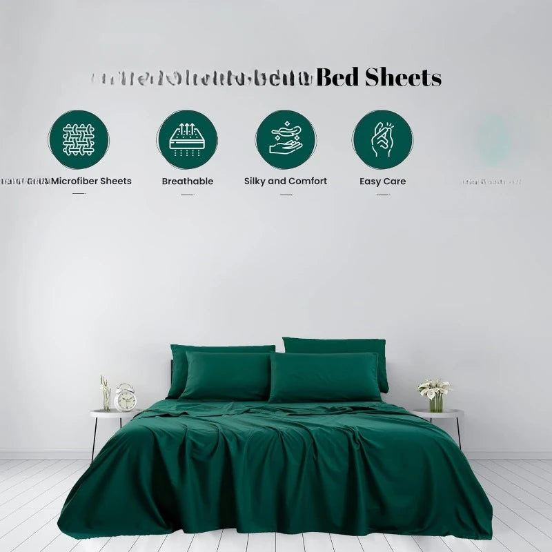 Bed Sheets King Size 4 Pieces
