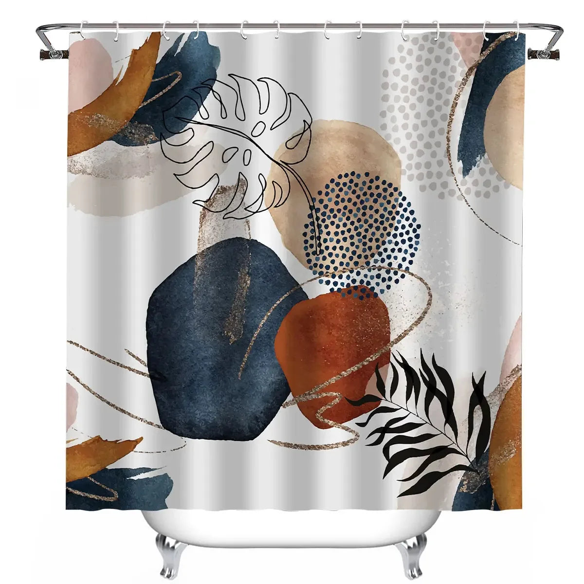 Boho Shower Curtain with Hooks