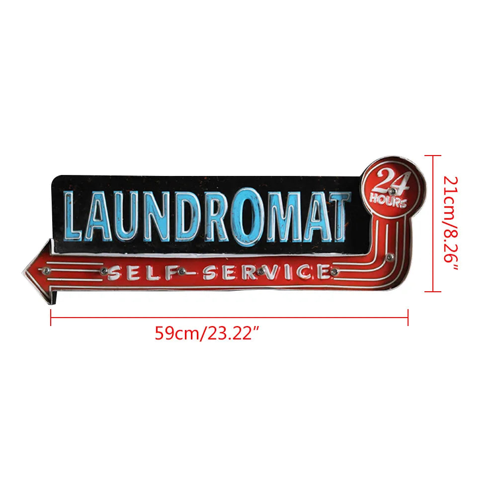 Vintage LED Light LAUNDROMAT Sign