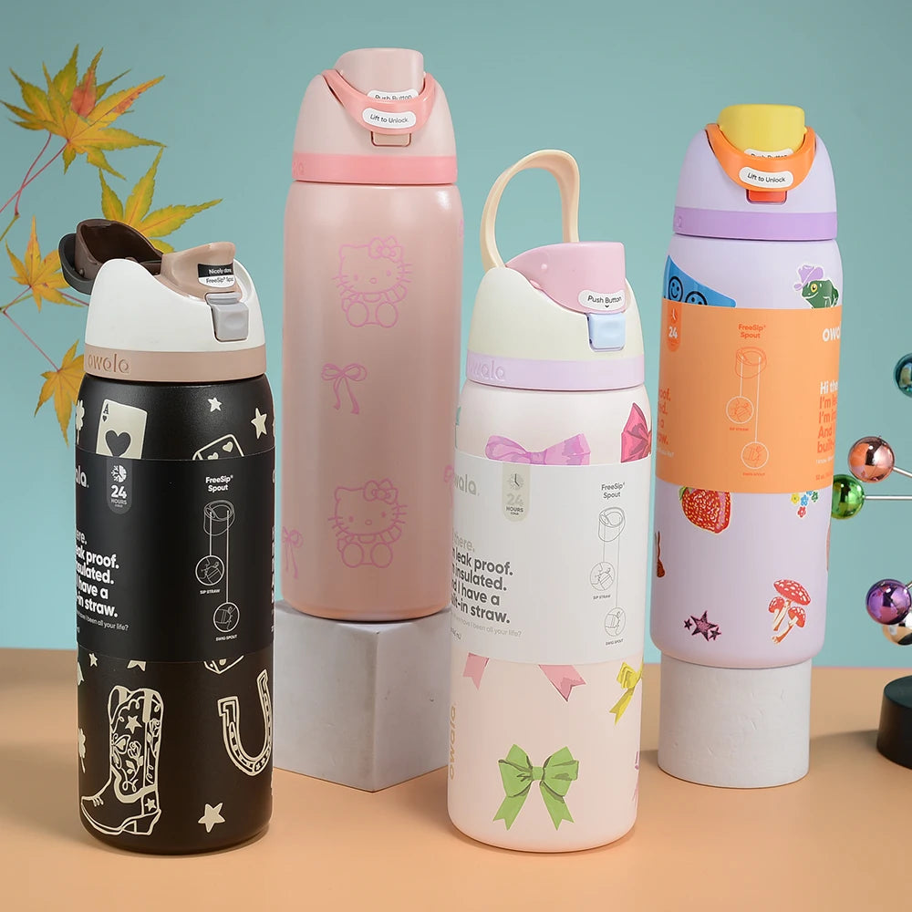 Stainless Steel Water Bottle with Straw,