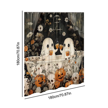 Halloween Bathtub Curtain with Hooks