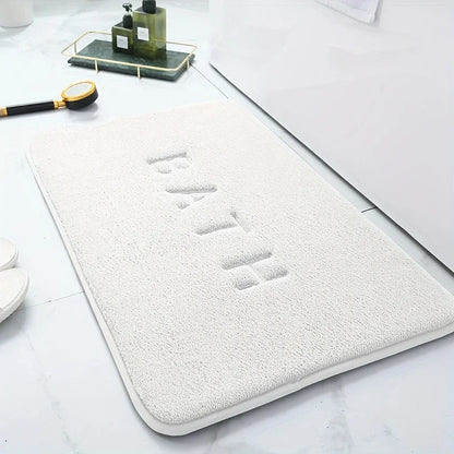 Furry solid color embroidery bathroom absorbent and dirt-resistant soft floor mat thickened toilet mat shower room non-slip mat