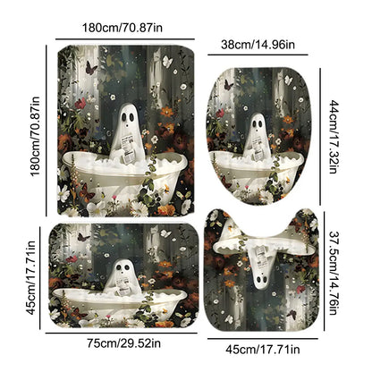Halloween Bathtub Curtain with Hooks