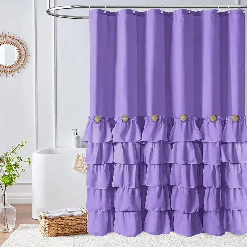 Farmhouse Shower Curtain Set with 12 Hooks