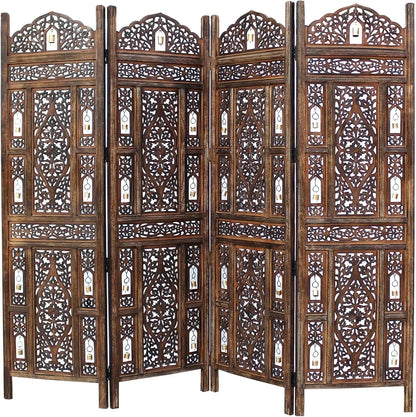 4 Panel Folding 72 X 80 - Decorative Wood Screen