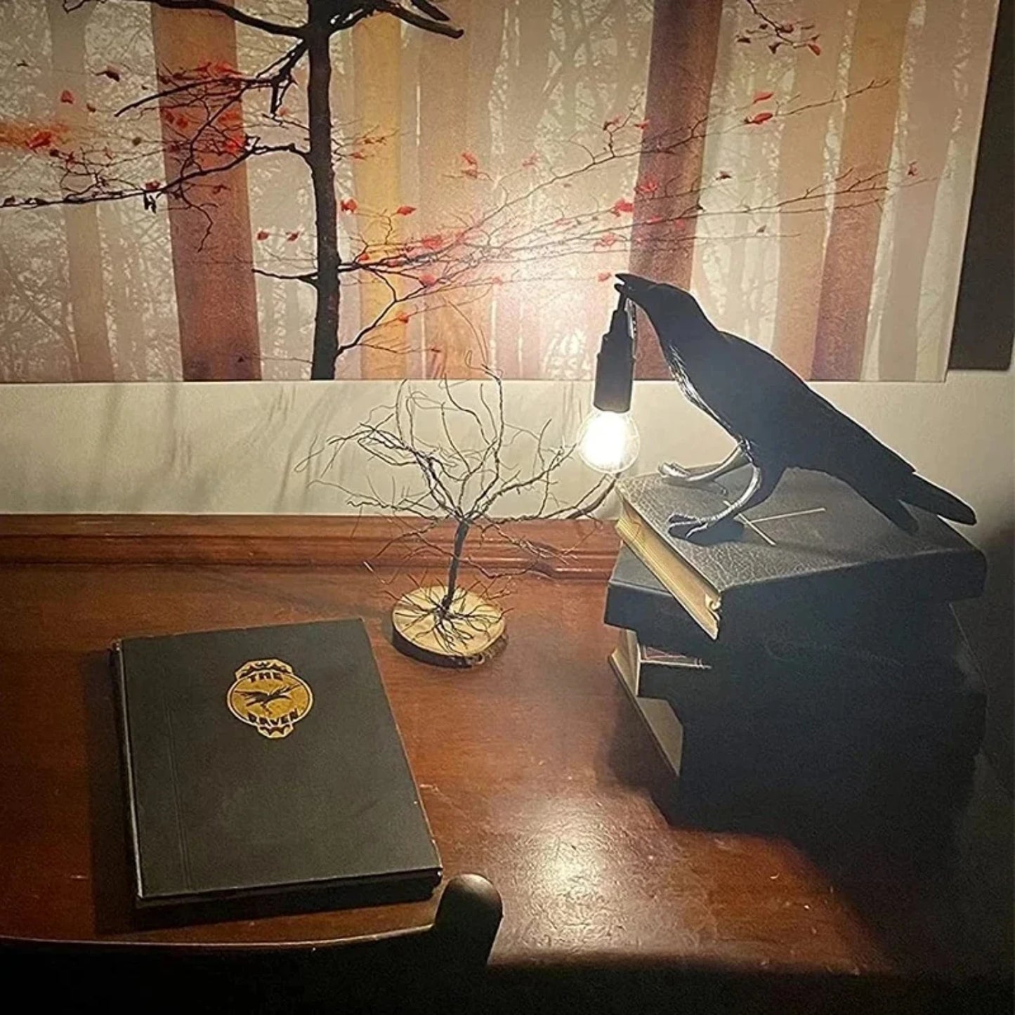 Lucky Crow Lamp Room Decor