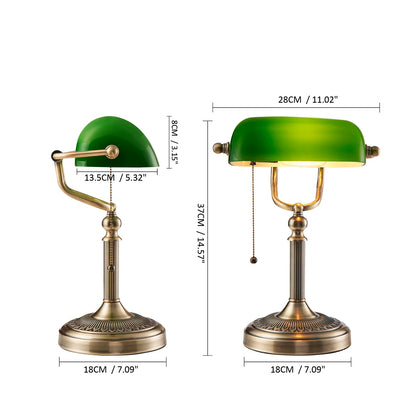 Green/White Color Glass Desk Lamp
