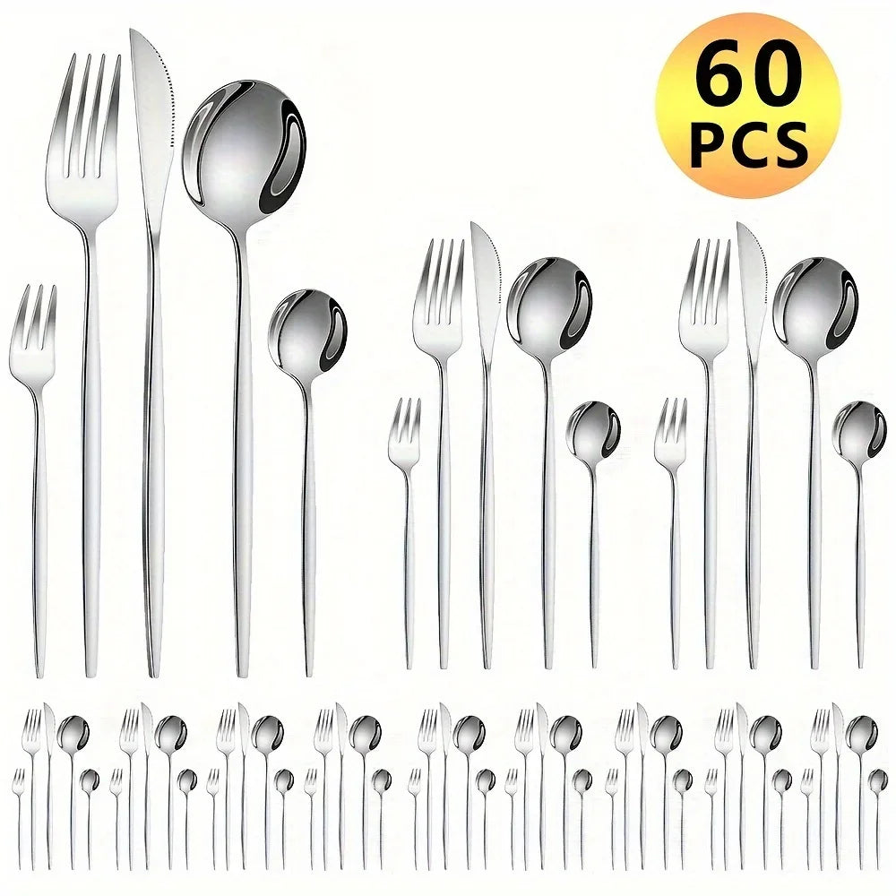 60pcs Stainless Steel - Luxe Golden set