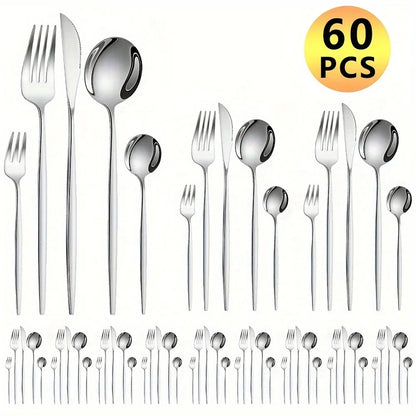 60pcs Stainless Steel - Luxe Golden set