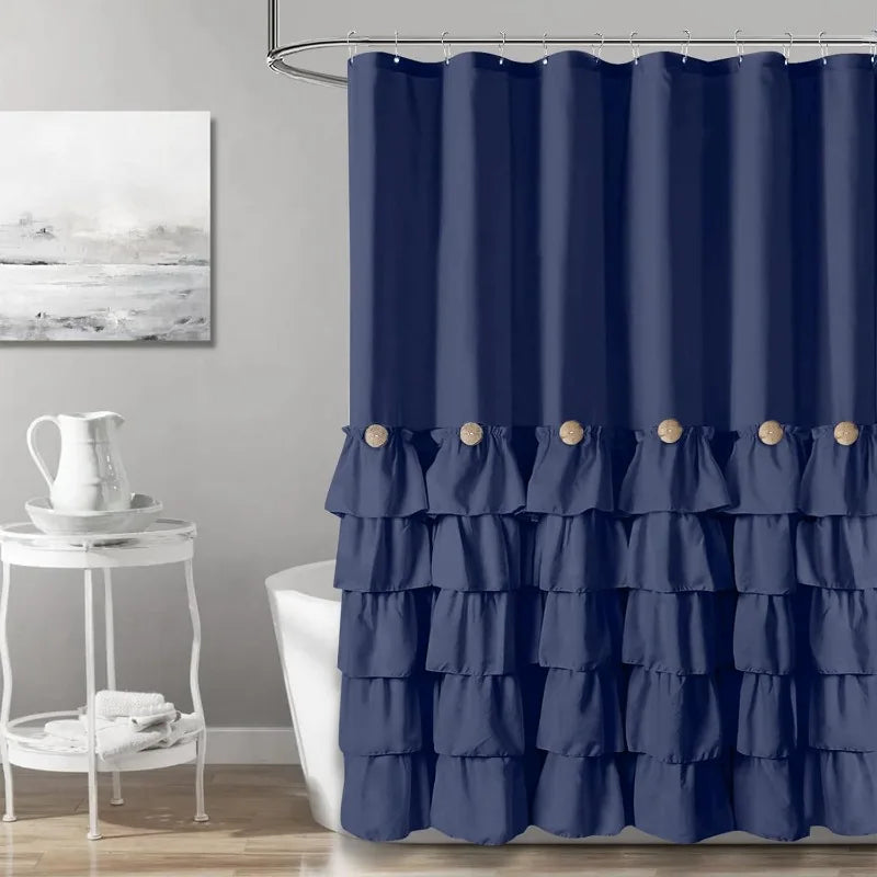 Farmhouse Shower Curtain Set with 12 Hooks