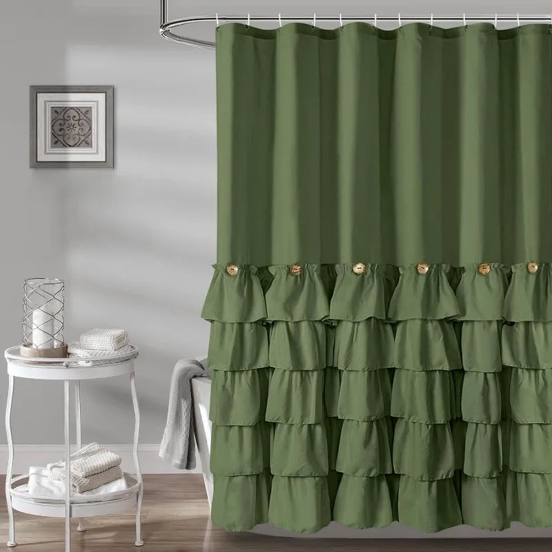 Farmhouse Shower Curtain Set with 12 Hooks
