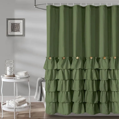 Farmhouse Shower Curtain Set with 12 Hooks