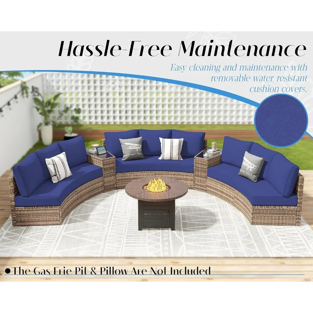 Furniture Sets, 3 Piece Half-Moon Sectional