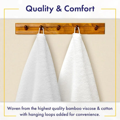Bamboo Viscose Bath Towels - Ultra Soft & Plush 700 GSM Luxury Bath Towels - Super Absorbent & Quick Drying - 6 Piece Towel Set