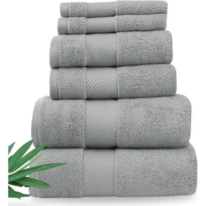 Bamboo Viscose Bath Towels - Ultra Soft & Plush 700 GSM Luxury Bath Towels - Super Absorbent & Quick Drying - 6 Piece Towel Set