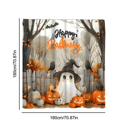 Halloween Bathtub Curtain with Hooks