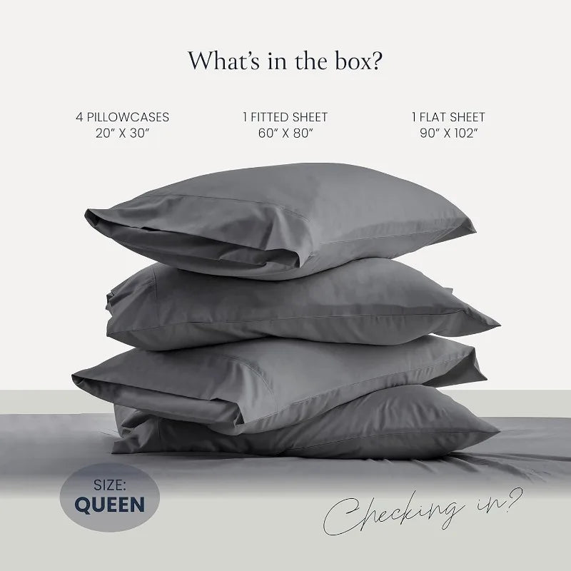 Luxury 6 Piece Queen Size Sheets & Pillowcase Set,