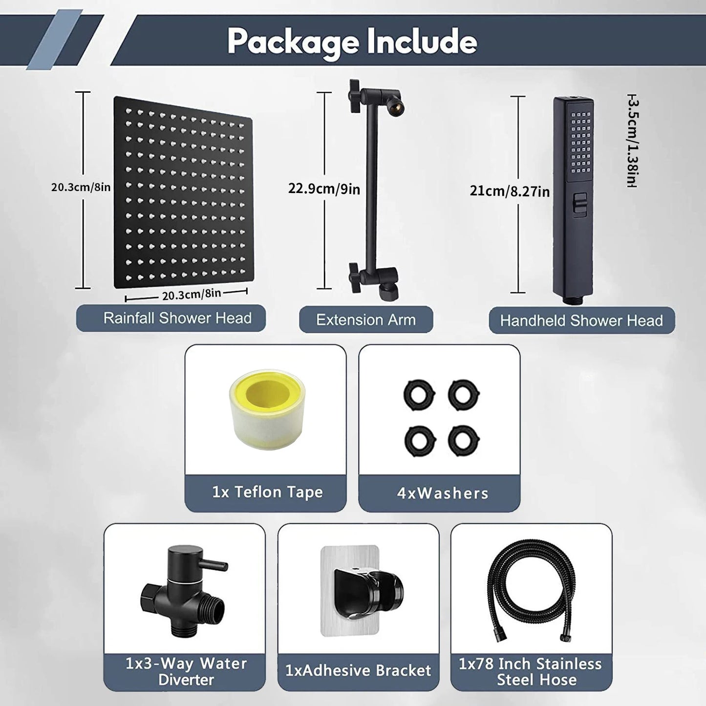 stainless steel pressurized shower set