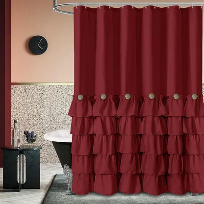 Farmhouse Shower Curtain Set with 12 Hooks