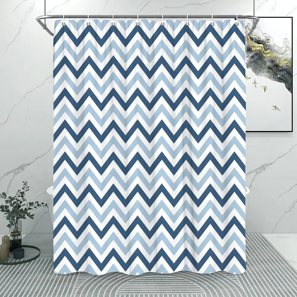 Abstract Lined Shower Curtain