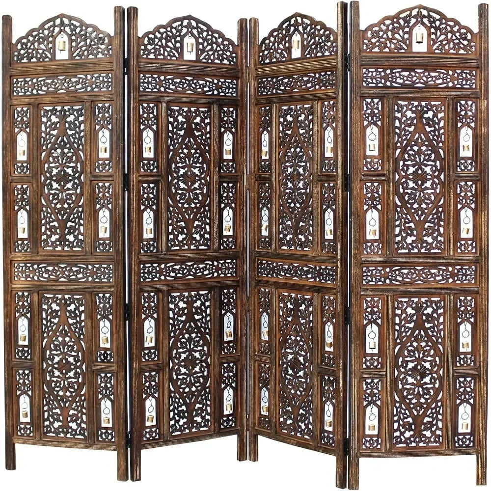 4 Panel Folding 72 X 80 - Decorative Wood Screen