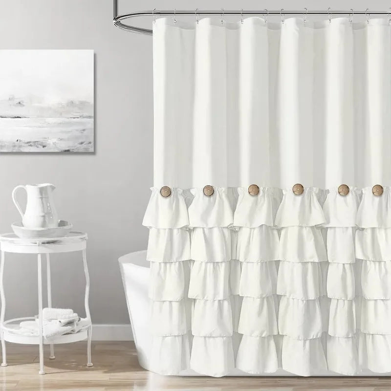 Farmhouse Shower Curtain Set with 12 Hooks