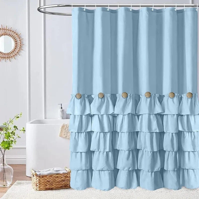 Farmhouse Shower Curtain Set with 12 Hooks