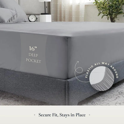 Luxury 6 Piece Queen Size Sheets & Pillowcase Set,
