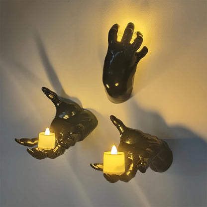 Halloween 3-Pack Plastic Devil Hand Candle Holders （Candles not included）