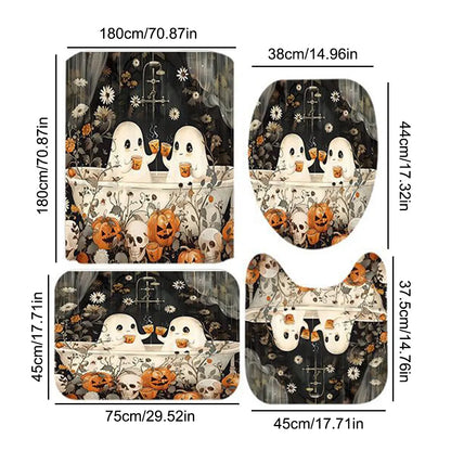 Halloween Bathtub Curtain with Hooks