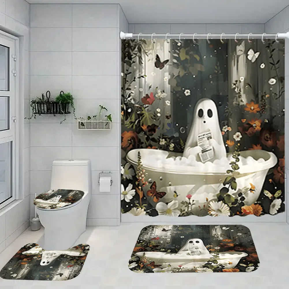 Halloween Bathtub Curtain with Hooks