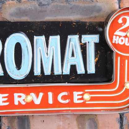Vintage LED Light LAUNDROMAT Sign
