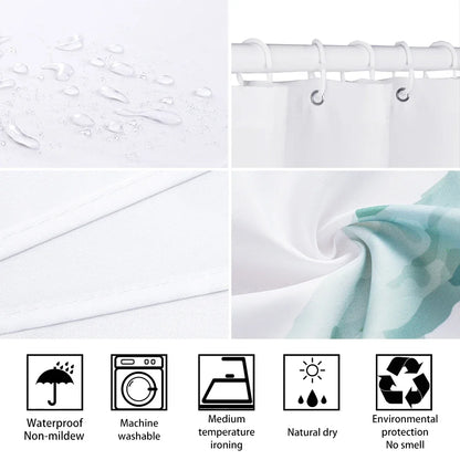 Funny Cat and Dog Shower Curtain with Hooks