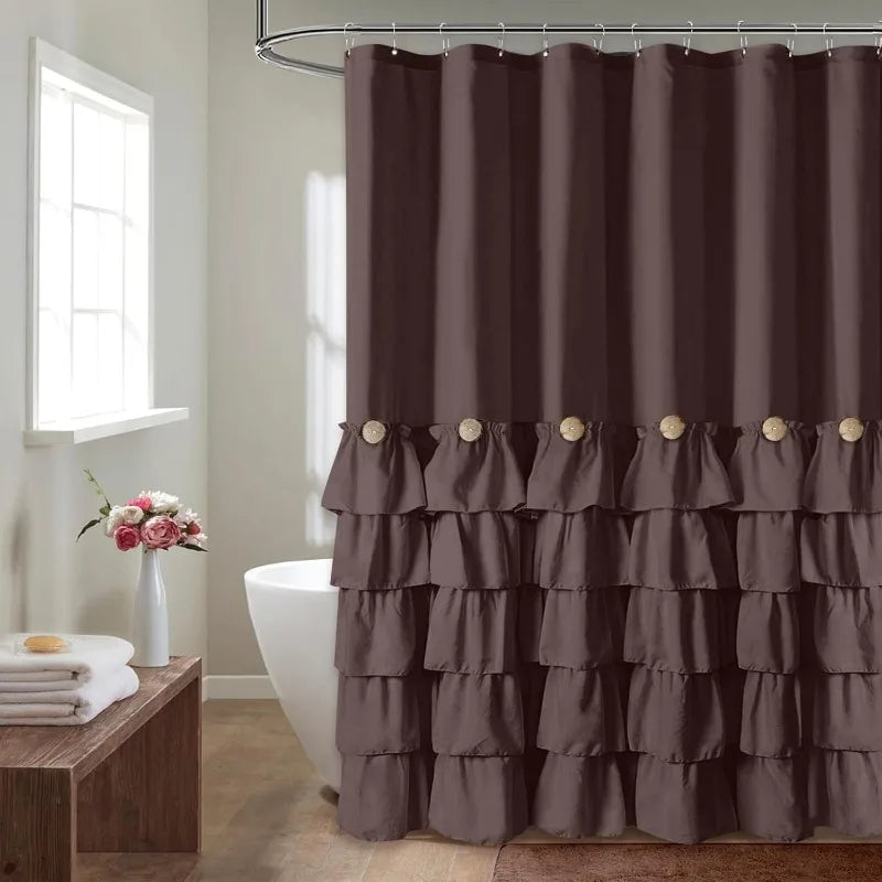Farmhouse Shower Curtain Set with 12 Hooks