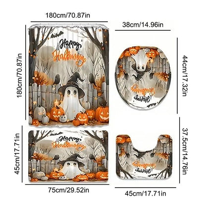 Halloween Bathtub Curtain with Hooks