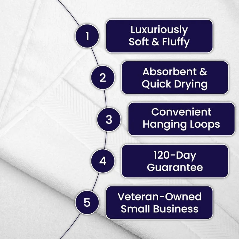 Bamboo Viscose Bath Towels - Ultra Soft & Plush 700 GSM Luxury Bath Towels - Super Absorbent & Quick Drying - 6 Piece Towel Set
