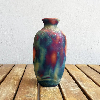 7 inch Raku Ceramic Pottery Vase