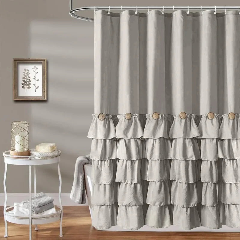 Farmhouse Shower Curtain Set with 12 Hooks
