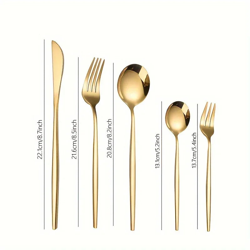 60pcs Stainless Steel - Luxe Golden set