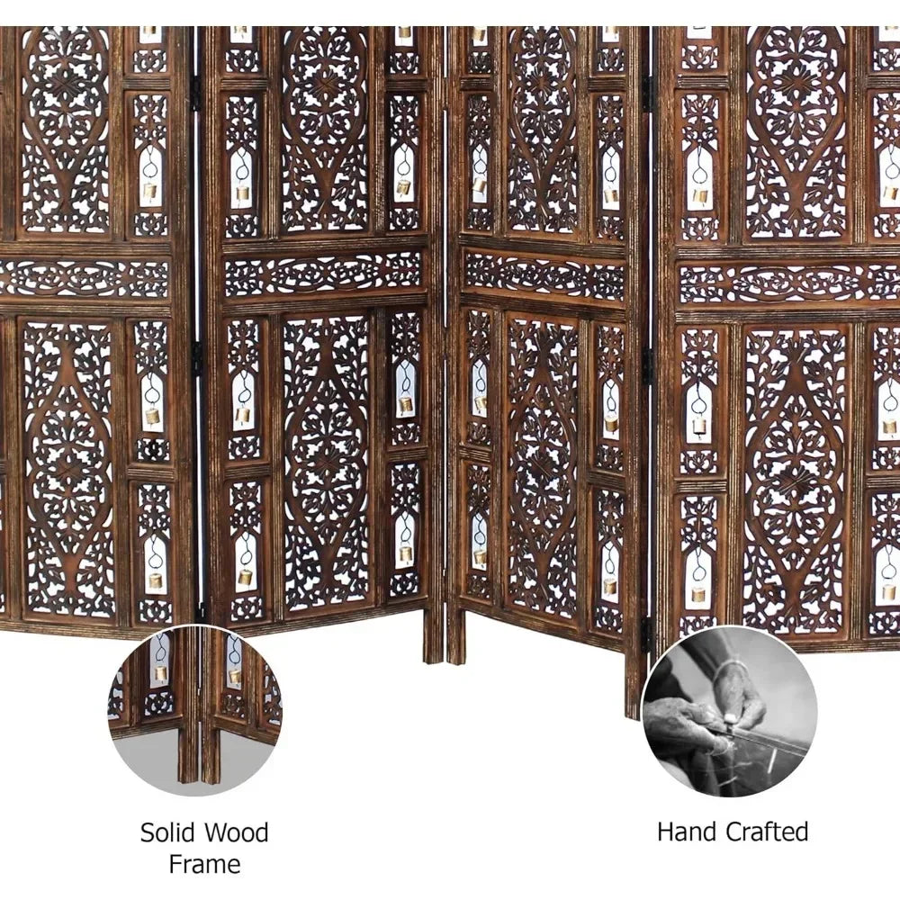 4 Panel Folding 72 X 80 - Decorative Wood Screen