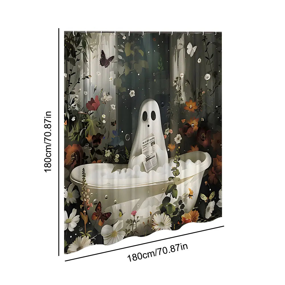 Halloween Bathtub Curtain with Hooks