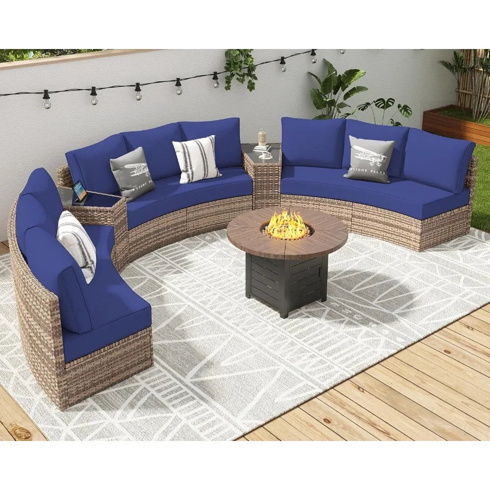 Furniture Sets, 3 Piece Half-Moon Sectional