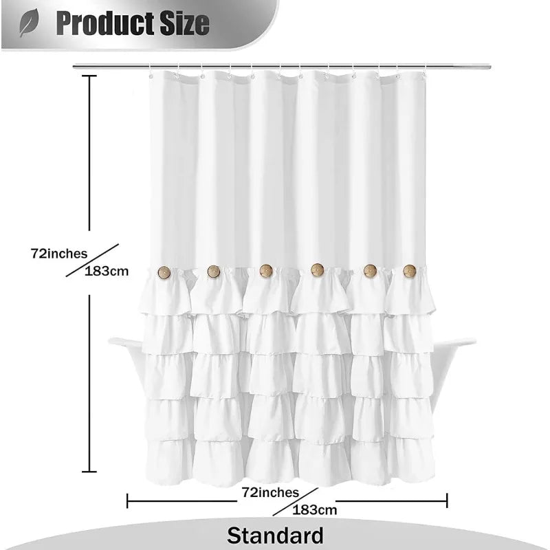 Farmhouse Shower Curtain Set with 12 Hooks
