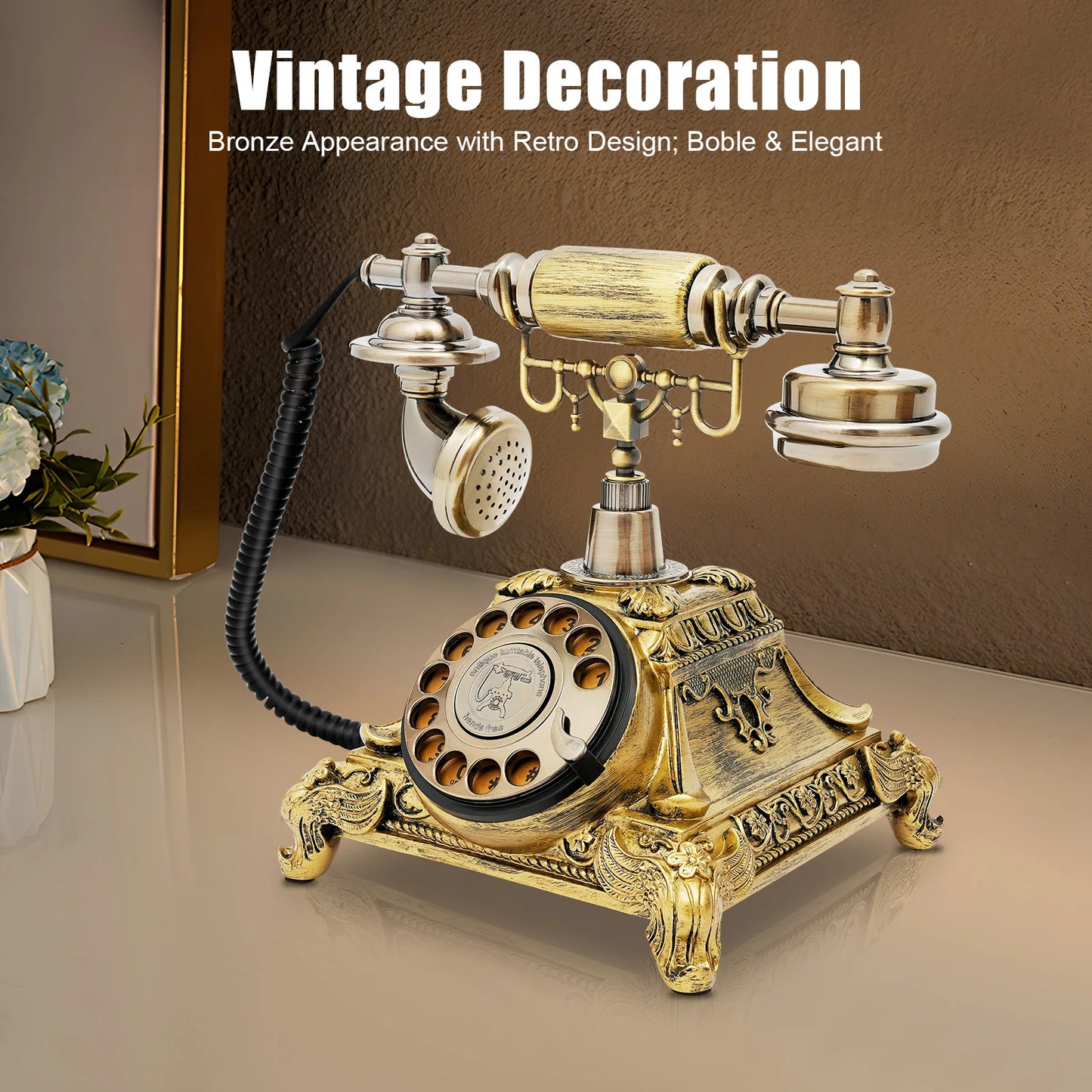 Antique Rotary Phone Decoration