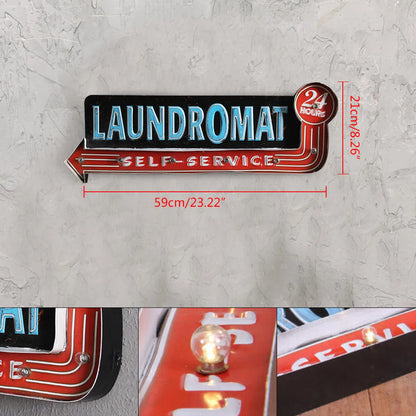 Vintage LED Light LAUNDROMAT Sign